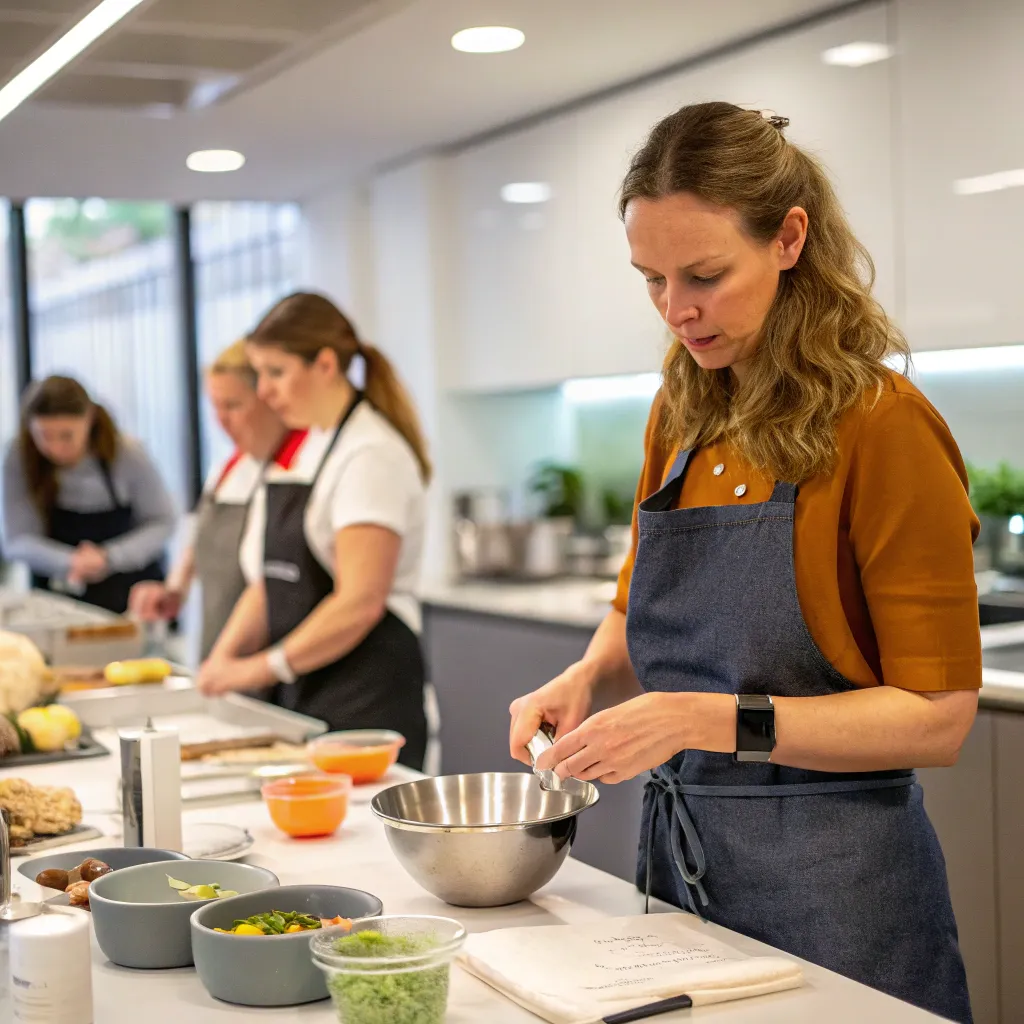 Emma Carter participating in a cooking class
